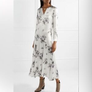 Ganni White Floral Midi Dress
